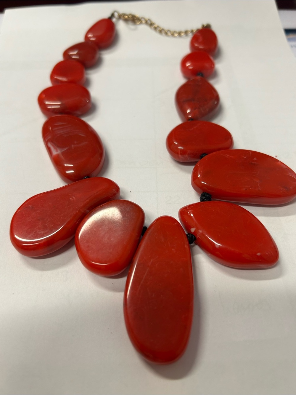 Bold Red Statement Beaded Necklace - Women Jewelry